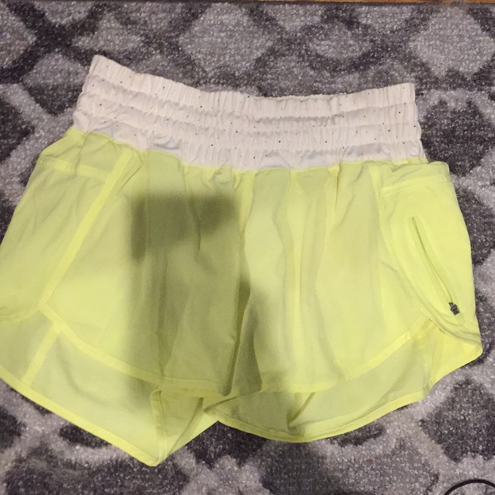 Yellow size 8 lululemon shorts
